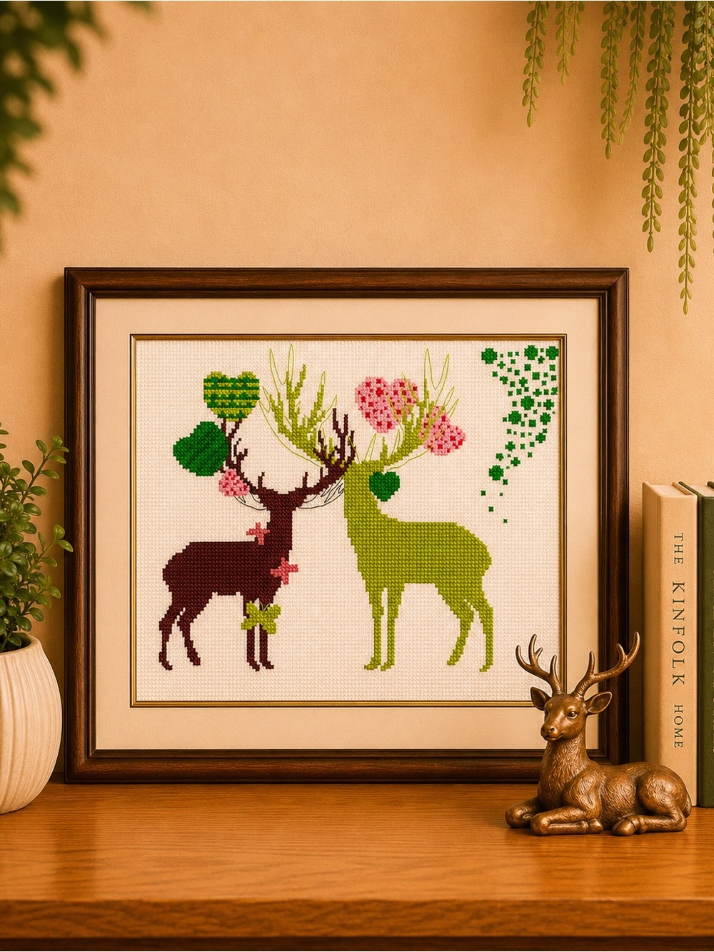 Abstract Deer Stamped Cross Stitch Kit - Picture 5 of 7